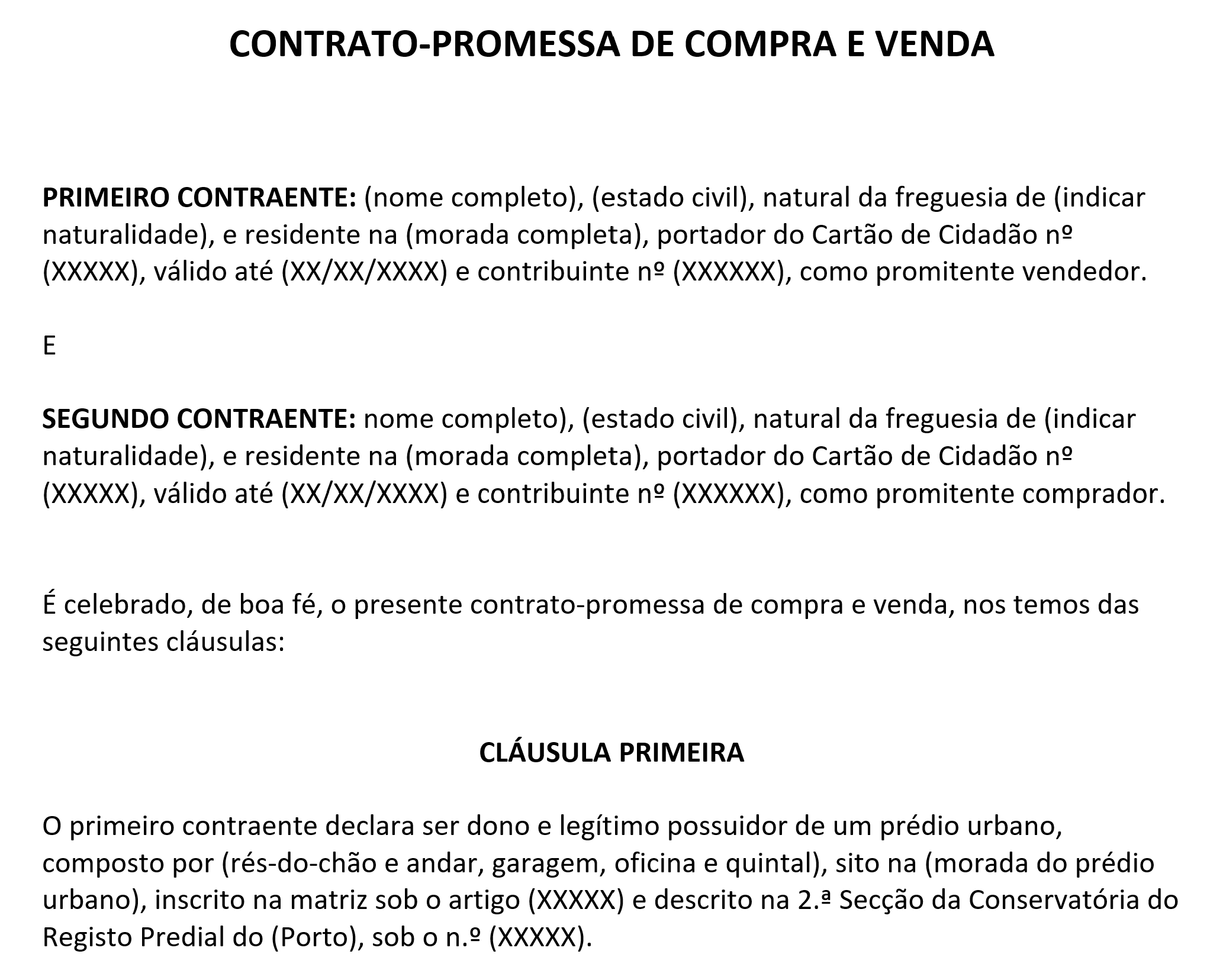 Contrato-Promessa Compra e Venda