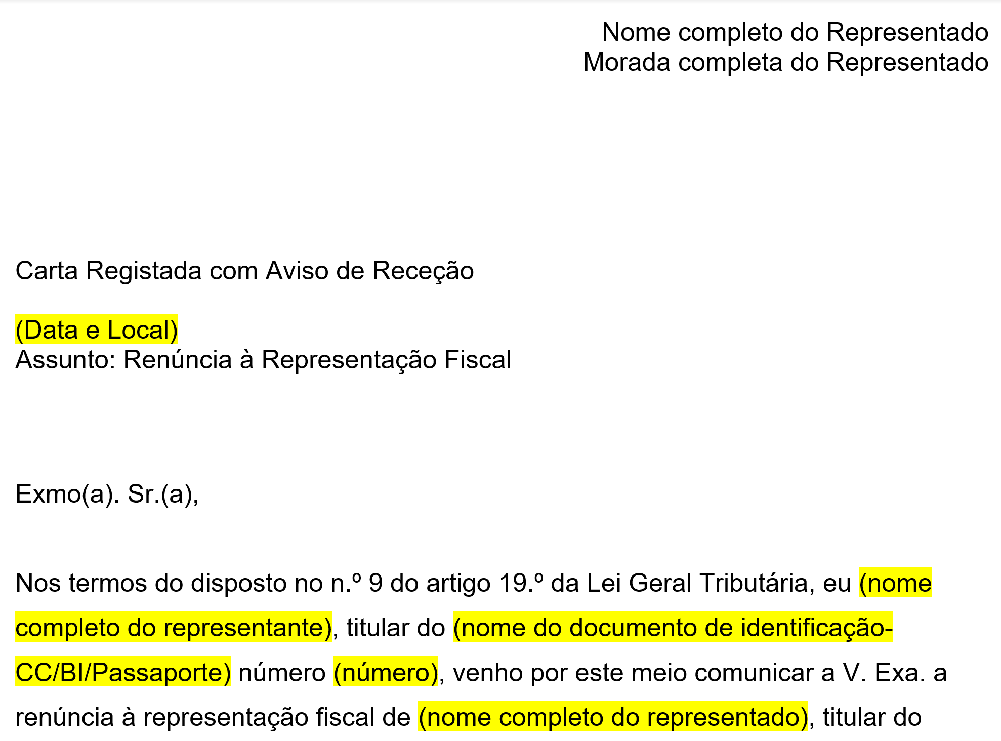 representante fiscal